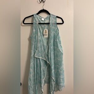Elegant Teal Sleeveless Duster